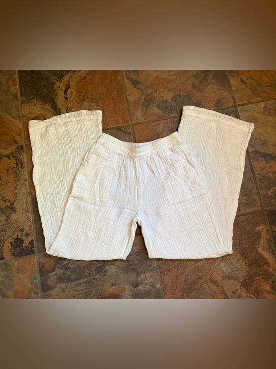 Natural Reflections Pants - White Gauze Cotton Lounge Pants